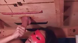 在一個被綁的婊子戳了一個雞巴